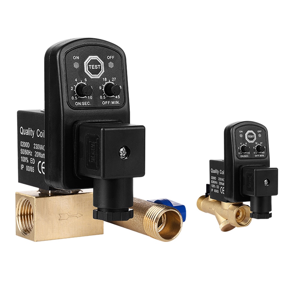 1/2inch DN15 AC 220V Electronic Timed 2way Air Compressor Gas Tank Automatic Drain Valve Valve Solenoid
