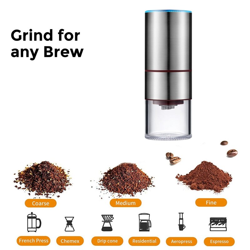 Cordless Portable Electric Coffee Grinder USB Charge Profession CNC Grinding Core Coffee Beans Grinder Retail