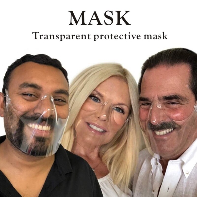 Duurzaam Transparent_Face_Mask, Clear Face_Shield Combineren Plastic Herbruikbare Clear Gezicht Bandana, Anti Fog En Ademend