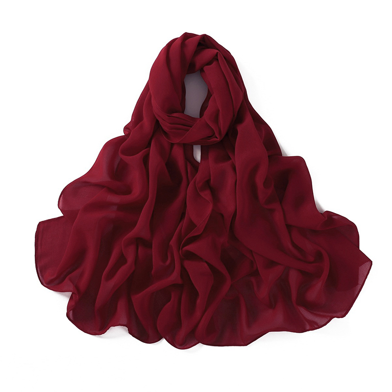 Vrouwen Effen Fluwelen Bubble Chiffon Sjaal Effen Lange Hijab Wrap Print Effen Kleur Sjaals Hoofdband Vrouwen Zachte Hijaabs Reizen Sjaals: Lce grijs