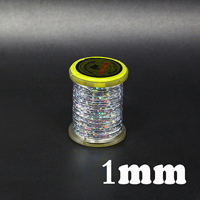 1 spole flugbindande platt mylar glitter flashtejp holografisk glitter spolad för klassiska streamermönster och flashback nymfer: 1mm holo silver