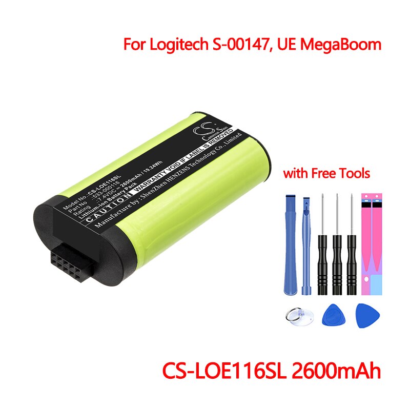 Bluetooth Speaker Batterij CS-LOE116SL Voor Logitech S-00147, Ue Megaboom Fabriek Prijs Batteria 7.4V 2600Mah