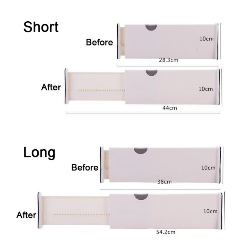 Justerbare skuffer teleskopopdeler gør-det-selv plads garderobe lagdelt plastik isolation board bogreol hylder skabsholder