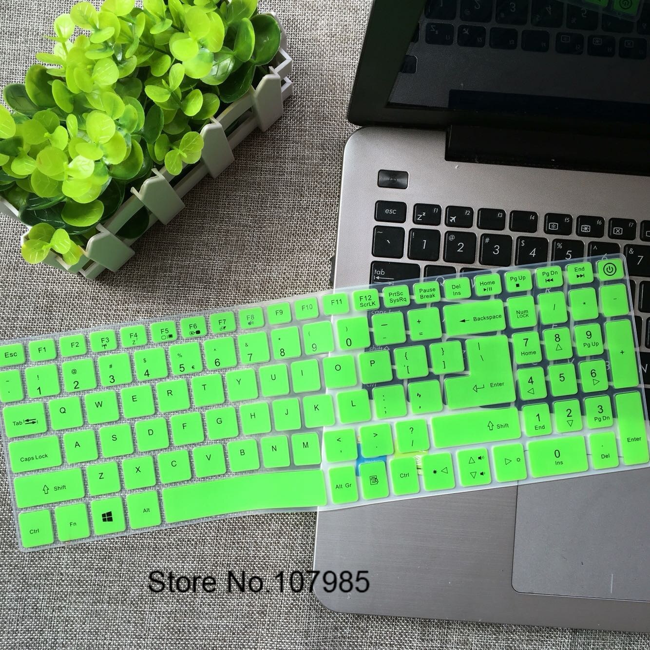 15 pouces clavier couverture de clavier En Silicone Protecteur pour Acer Aspire e15 e 15 E5-573g 532 522 V3-574 F5-572 TMP257 E5-573 E5 573G: Green
