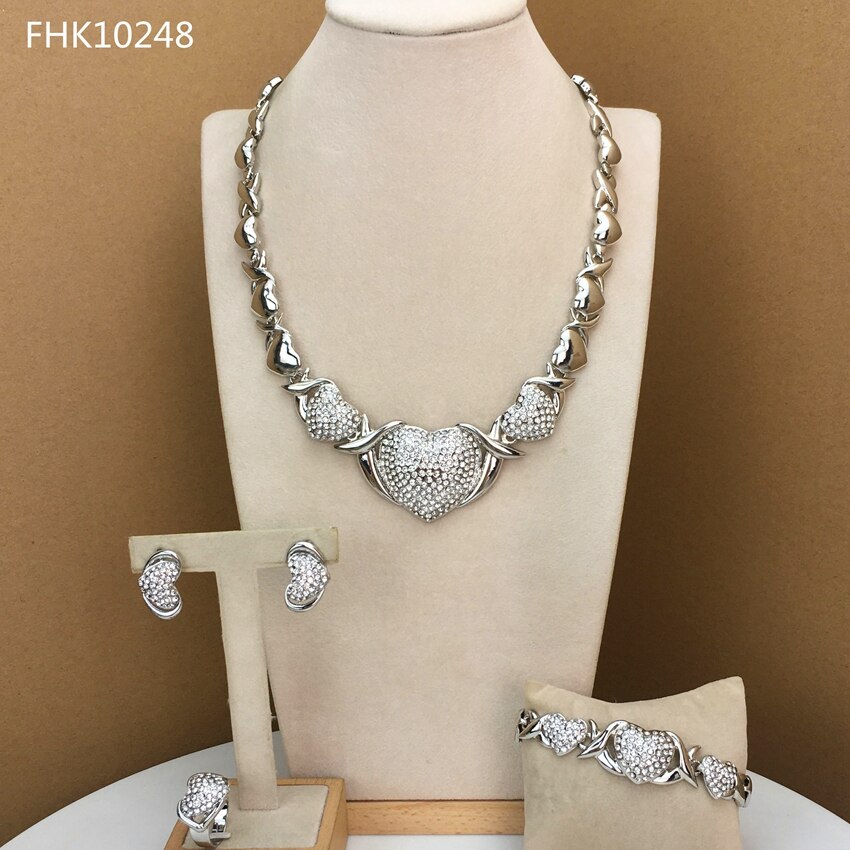 Yuminglai coeur bijoux câlins et baisers bijoux XOXO bijoux pour femmes FHK9677: Design2 Silver