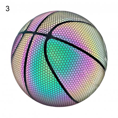 leuchtend Basketball Ball Holographische Reflektierende Beleuchtete Blitz-Ball PU Tragen-Beständig glühend Basketball Nacht Sport Spiel: 03