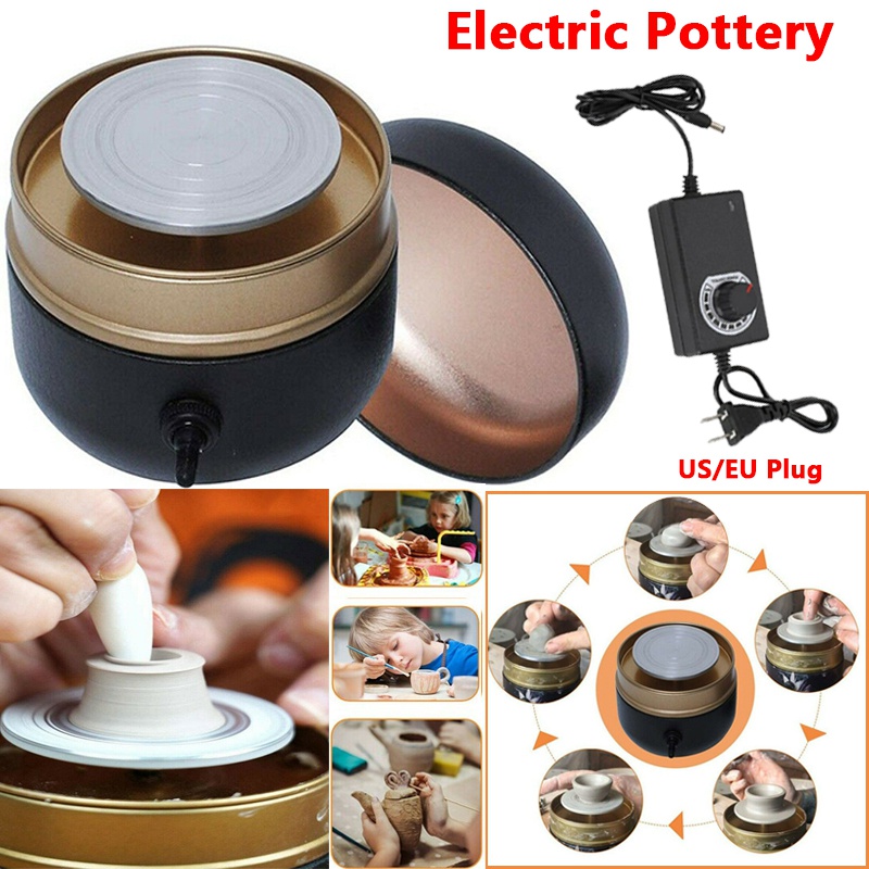 Mini Electric Pottery Wheel Ceramic Clay Making Shaping Machine Clay Art Craft DIY