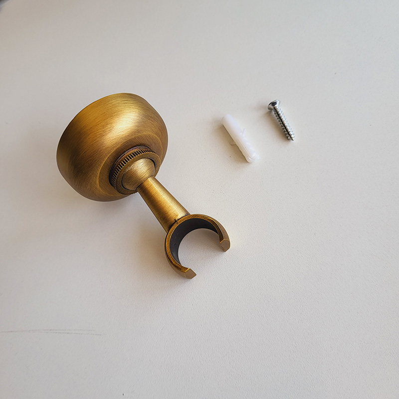 Massief Messing Gemaakt Antiek Messing Wandmontage Handdouche Houder Haak Voetstuk Beugel In Muur Douche Accessoires Badkamer Montage