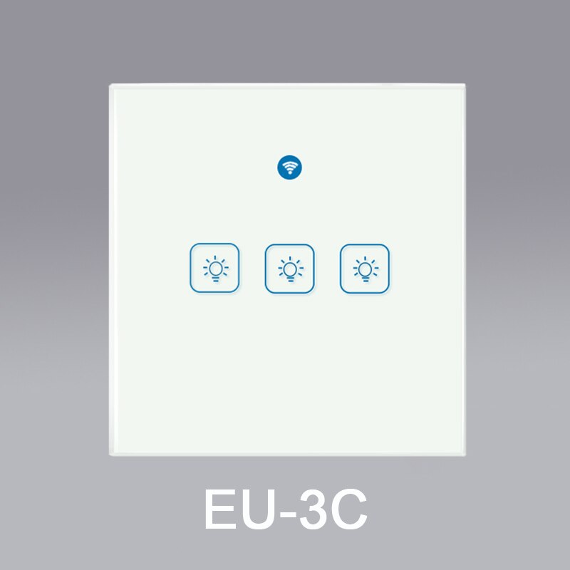 EWeLink-interruptor inteligente con Wifi para el hogar, enchufe de pared con Panel de luz táctil de 433Mhz, inalámbrico, Control por voz, funciona con Google home y Alexa: EU-3C