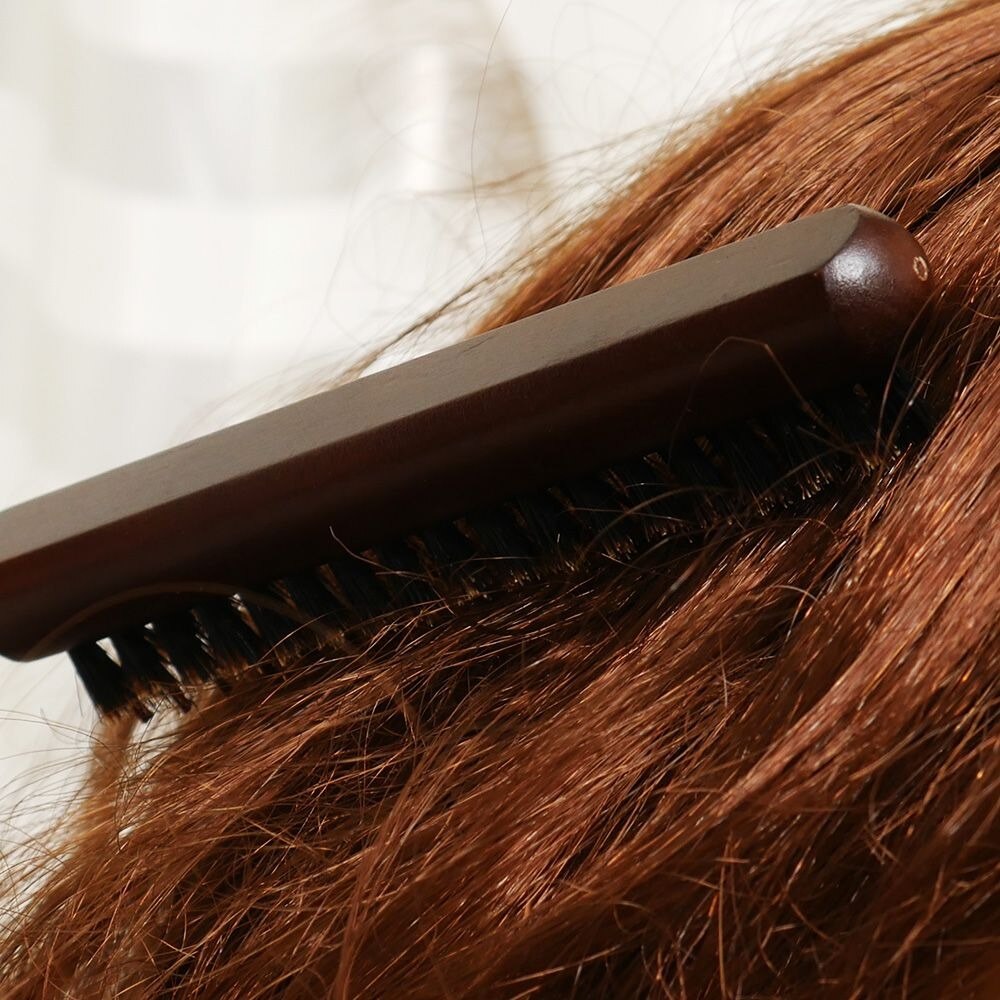 Houten Handvat Haar Kam Natuurlijke Varkenshaar Borstel Pluizige Fijne Handvat Kam Kappers Kapper Hair Styling Tool