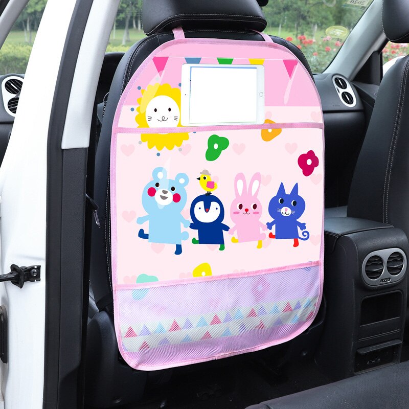 Funda protectora para asiento trasero de coche de dibujos animados, alfombrillas protectoras para asiento de coche de bebé, cojín antipatadas con bolsa de almacenamiento: A3