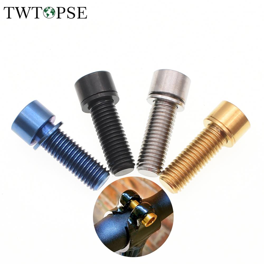 TWTOPSE Titanium Stem Clamp Bolt Srew For Brompton Folding Bike Stem Clamp Handlebar Bicycle Bolt Screw with Pad 4.8g Parts