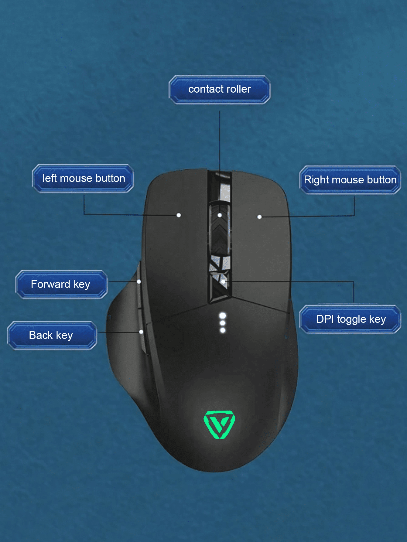 Dazzling wireless mouse, long battery life, high appearance level office games universal rechargeable mouse