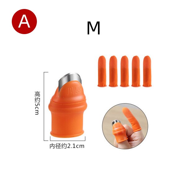 Silicone Thumb Knife Finger Protector Vegetable Harvesting Knife Plant Blade Scissors Cutting Rings Garden Gloves GUANYAO: A M