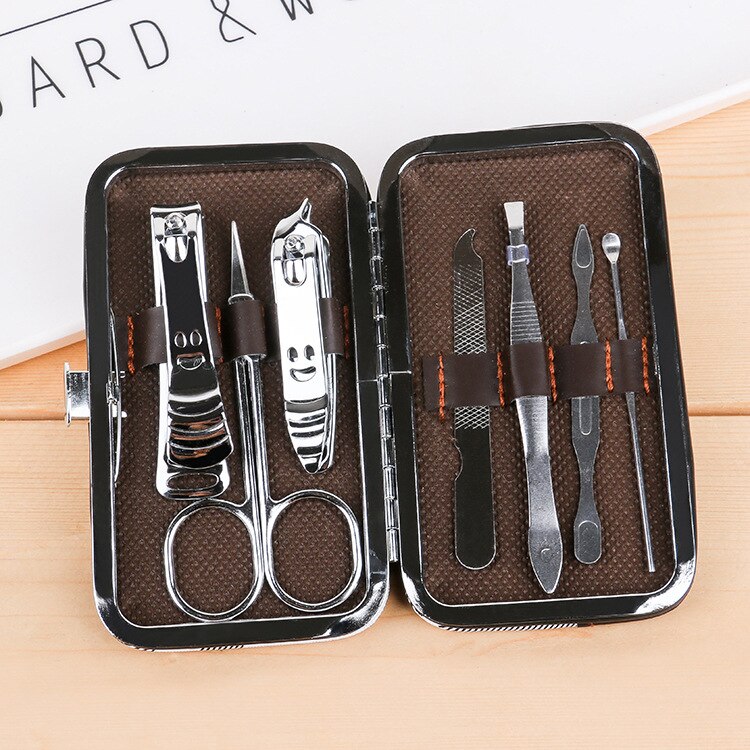 Manicure Multi-piece Set of Nail Scissors Set Complete Stainless Steel Clipper Nail Cutter Convenient Practical Clean Gentleman: 7 smiling faces
