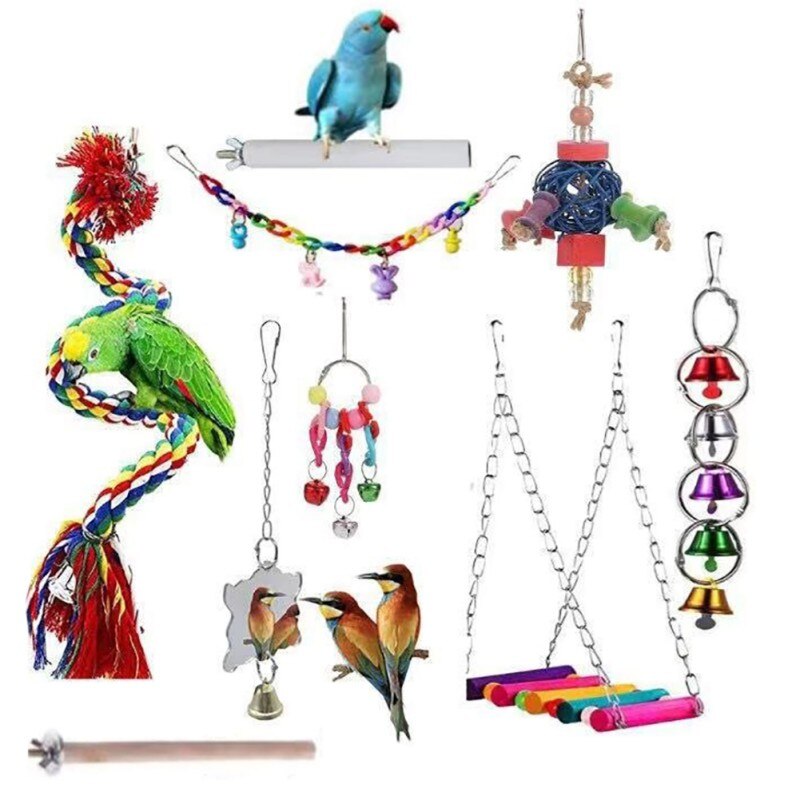 Image showcasing Cage Accessories Bird Climbing Toys Parrot Perches... – Vicedeal