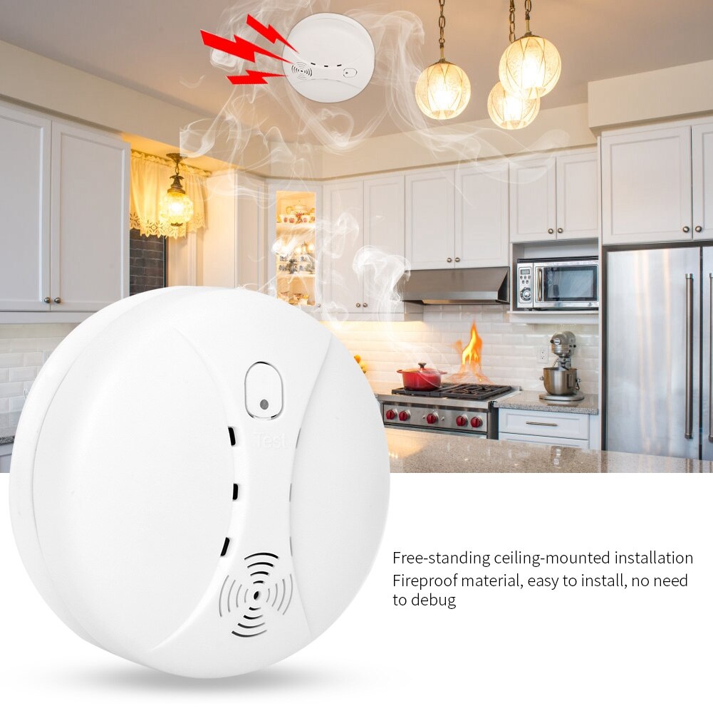 LED Intelligent Infrared Smoke Fire Detector Sensor Alarm Home Security Accessories