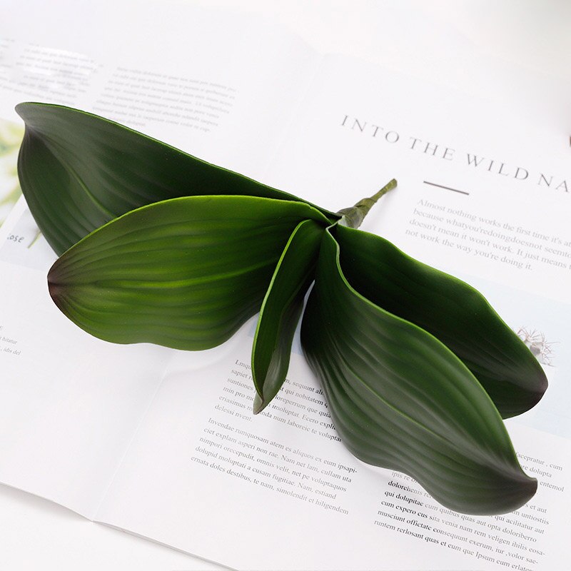 1PCS Artificial Green butterfly orchid Leaf Plastic Flower Leaf Home Wedding Party Diy Match Decoration
