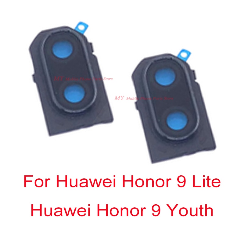 Lentille arrière principale en verre de caméra arrière avec support de cadre pour Huawei Honor 9 Lite 9lite / 9 pièces de rechange de réparation de jeunesse