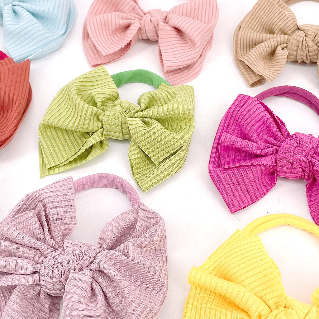 3 Stks/set Baby Haar Strikken Nylon Hoofdband Voor Meisjes Schattige Kinderen Zachte Elastische Nylon Haarband Kinderen Haar Accessoires Kids hoofddeksels
