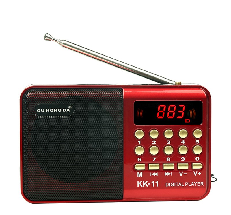 Draagbare Radio Digitale Fm Mini Pocket Radio Ontvanger Draadloze Ham Radio Ondersteuning Tf Card Usb MP3 Player Speaker Oplaadbare