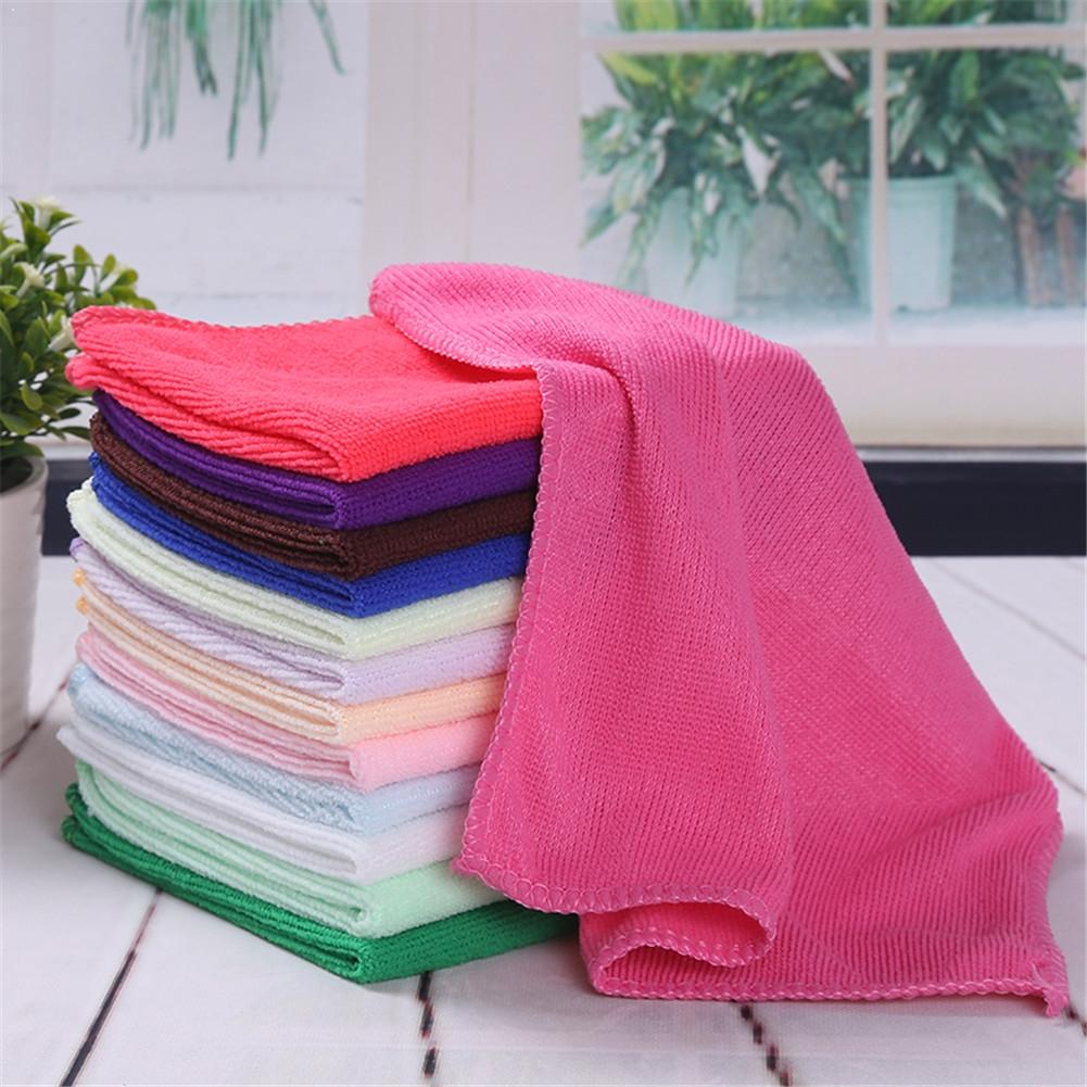 1 Pcs Schoonmaakdoekje Badkamer Keuken Bad 25Cm X 25Cm A9P0 Schotel Fiber Handdoeken Doek Katoen Gezicht/hand Zachte Kleur Willekeurige R9X1