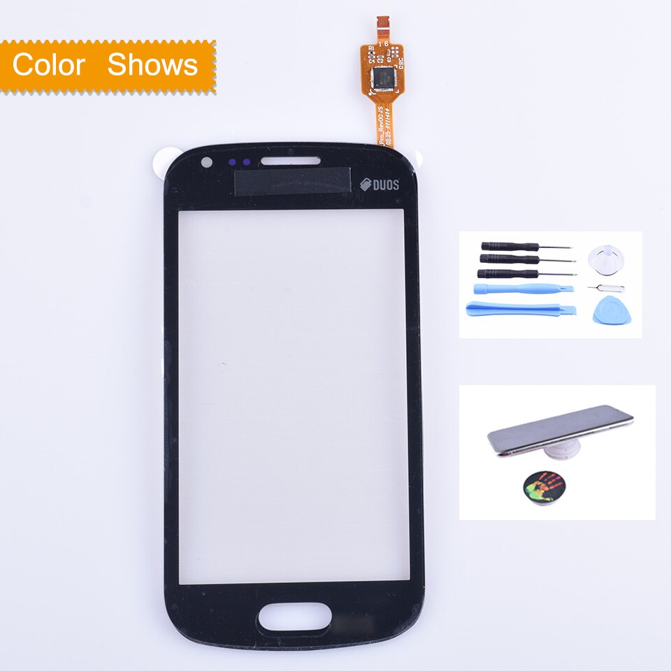 Para Samsung Galaxy Trend DUOS S7560 S7562 GT-S7562 7562 7560, pantalla táctil, Sensor, digitalizador, pantalla táctil frontal, sin LCD: black with gift