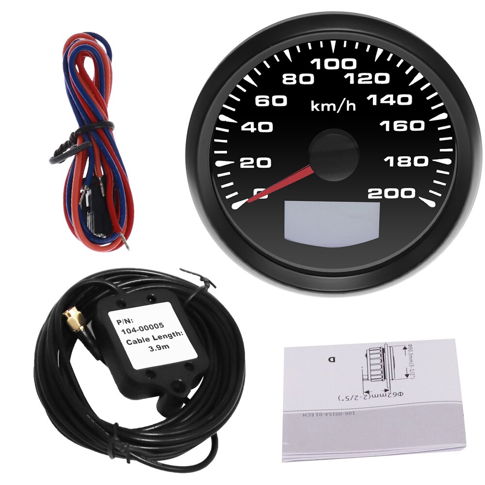 85 Mm Gps Snelheidsmeters 0-200 Km/h Waterdichte Gps Snelheid Kilometerteller Meters Trip Meter Voor Auto Vrachtwagen Motorfiets 9 -32V 8 Kleur Licht