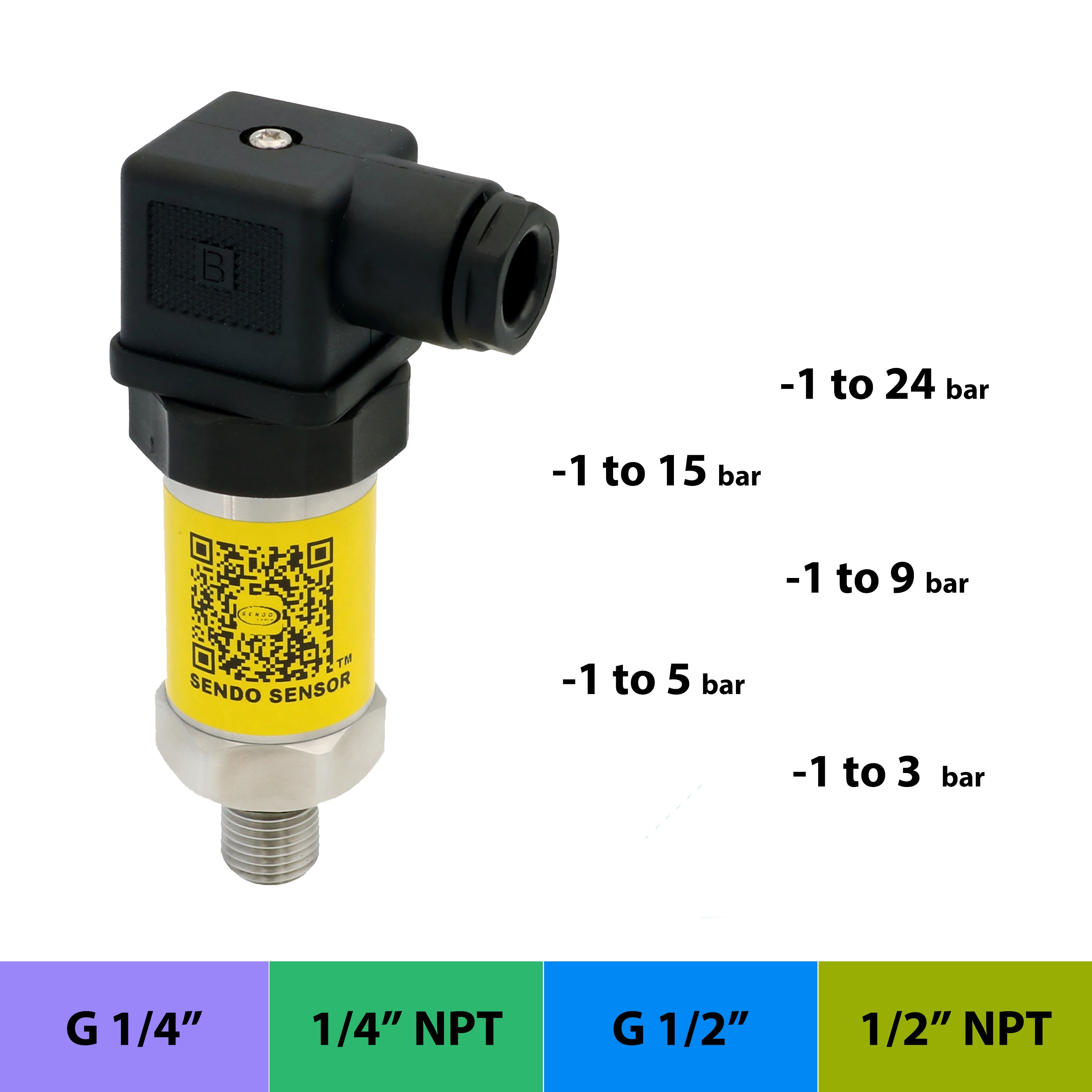 negative pressure sensor 4-20mA, compound pressure transducer -1 to 15 bar, -1 to 24 bar, -1 to 9 bar, -1 to 5 bar, -1 to 3 bar