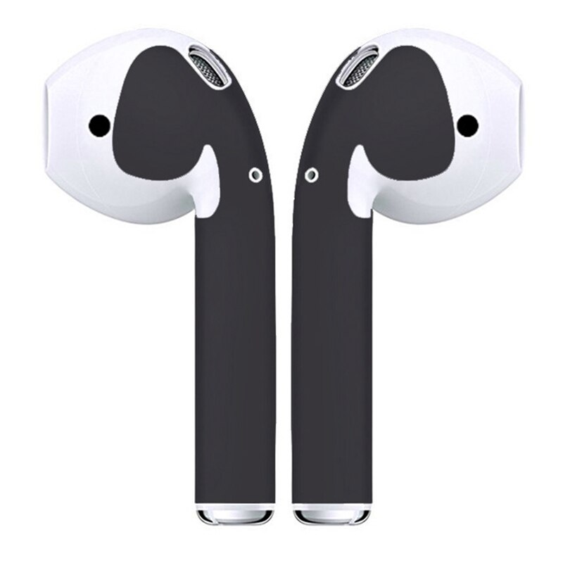 1 pair Multi-colored Autoadesivo Della Pelle di Protezione Senza Fili di Bluetooth del Trasduttore Auricolare Protettiva Avvolge Film Auricolare Paster per Airpods: Black