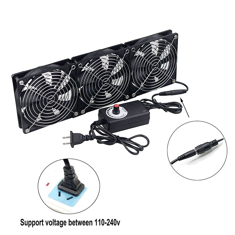 Gdstime 120Mm Dc 12V 220V Fan Mijnbouw Computer Chassis Workstation Radiator 12Cm 120Mm X 25mm High Speed Router Server Koelventilator