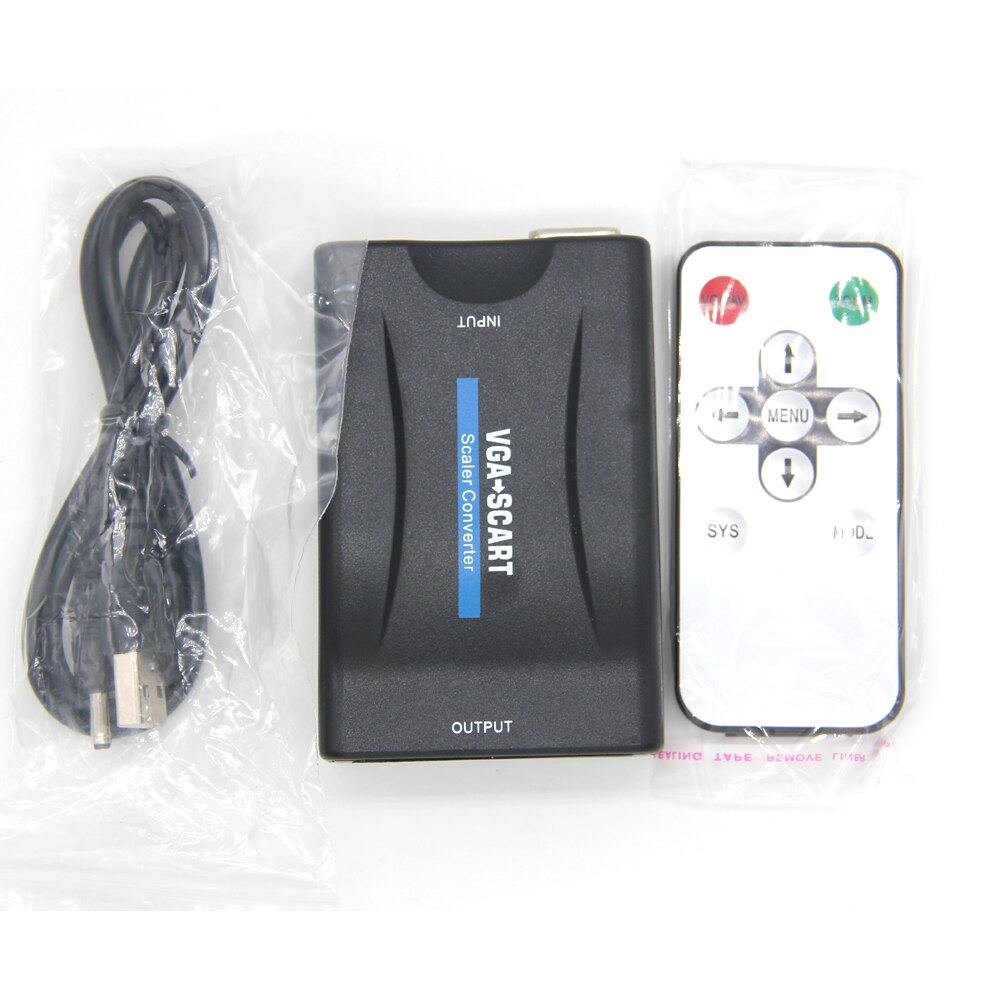 VGA to SCART Video Audio Converter Adapter Conversor Digital for TV Signaling Adapter Connector With dfor TV