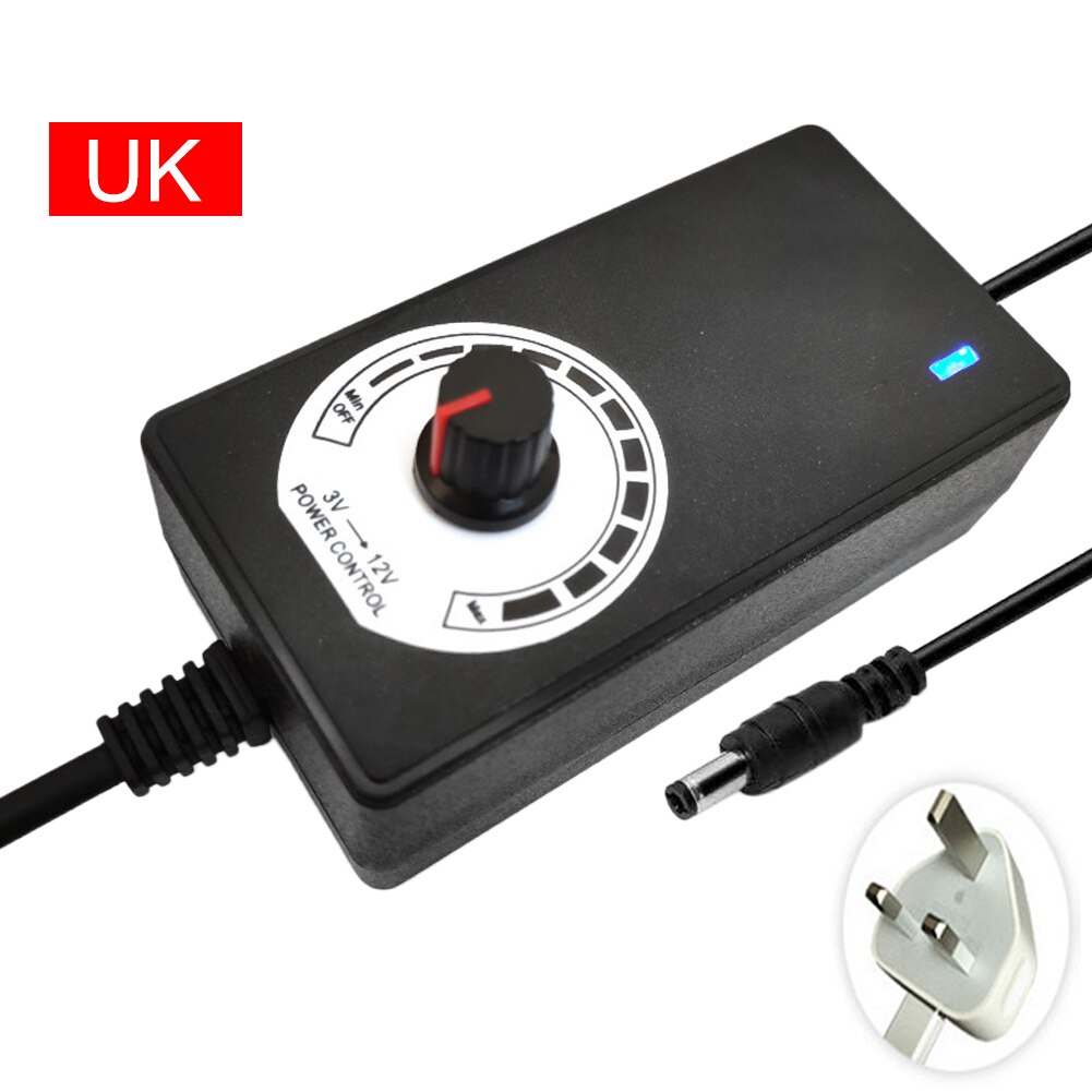 Verstelbare 3V-12V Auto Voeding Adapter Converter 110V/220V Naar 12V Adapter 48W Ac Naar Dc Voeding: UK