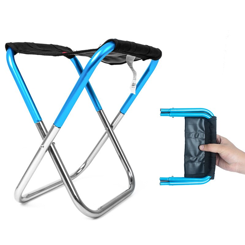Silla plegable de aluminio portátil asiento de Taburete pesca al aire libre Camping Picnic acolchado silla plegable al aire libre pesca