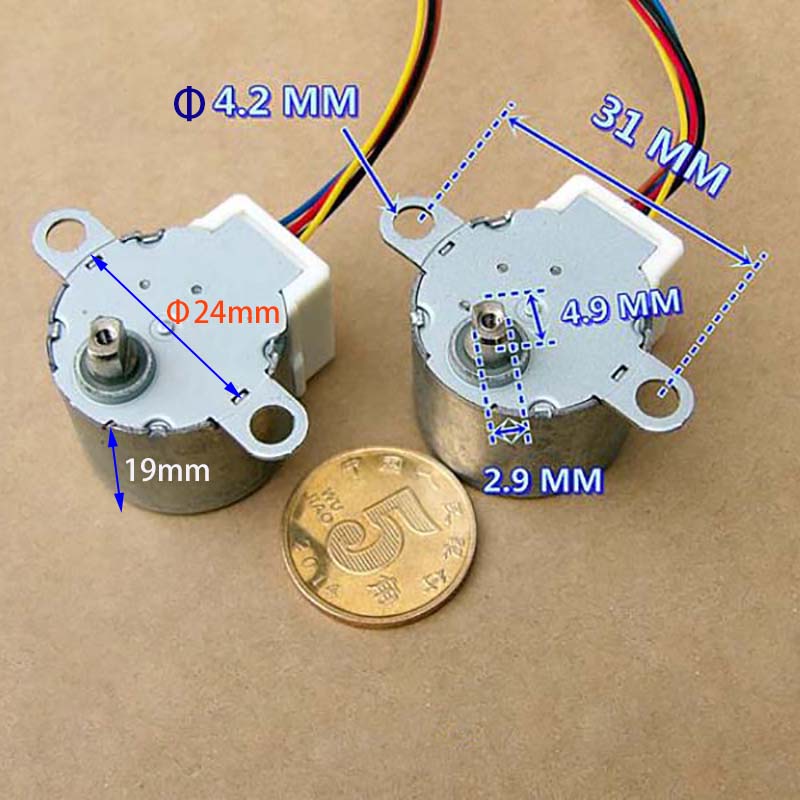 24mm 24BYJ48 DC 5V CNC Reduction Stepper Motor 4-Phase 5-Wire Micro Reducer Reducing Stepping Motor 24x19mm For Arduino