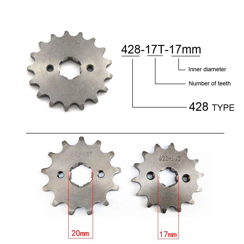 428 Chain Gear Tandwiel 17Mm 20Mm 10 11 12 13 14 1... – Vicedeal