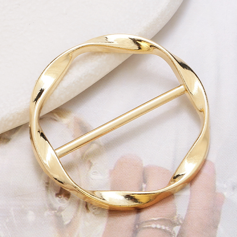 Hebillas de Metal simples para mujer, hebilla de nudo para esquinas de camiseta, cinturón, hebilla ajustable y cierre decorativo para bufanda, 1 Uds.: Cobre