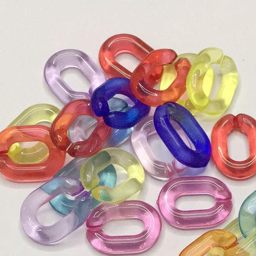 60 uds. Eslabones de cadena acrílicos accesorios de encanto DIY para hacer joyas 15*20mm: 13