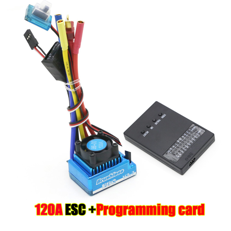 Waterproof 45A 60A 80A 120A Brushless ESC Electric Speed Controller Dust-proof for 1/8 1/10 1/12 RC Car Crawler RC Boat Part: Navy Blue