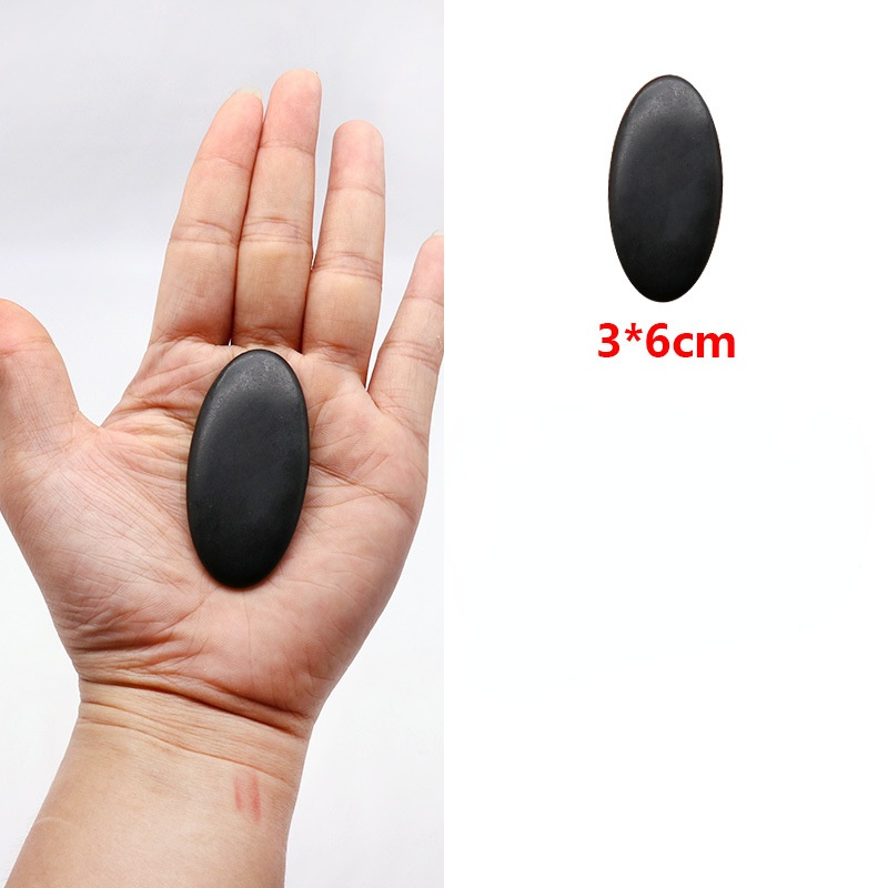 1PC Natural Face Massage Stone Lava Basalt Stone for Spa Massage Therapy Body Facial Massage Therapy Stone: 1pc 3x6cm