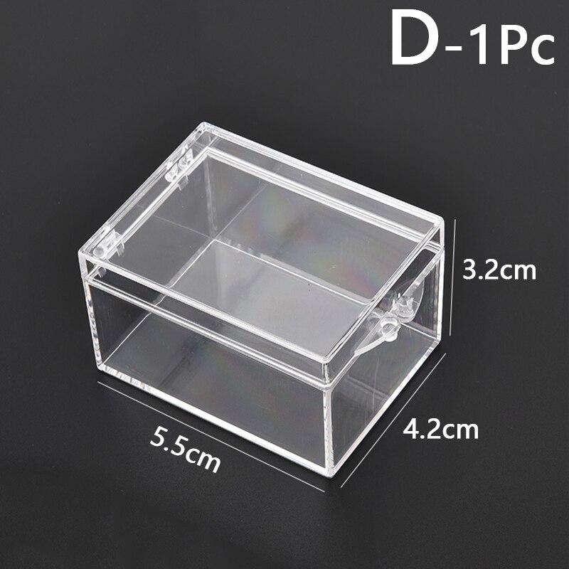 9 Sizes Transparent Small Square Clear Plastic Storage Boxes For Mini Jewelry/Beads/Crafts Case Container Display Packaging Box: D