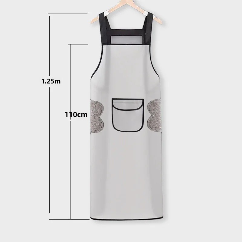 Extra lange, waterdichte oliebestendige schort, unisex, grote maat, keukenschort, restaurantkokschort, afwasschort voor thuisgebruik: Lichtgroen