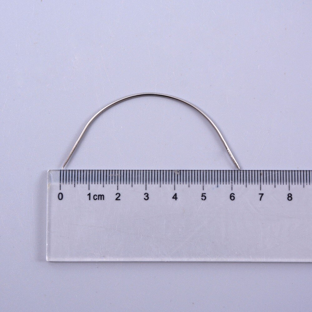 Agujas para coser/tejer extensiones de cabello humano, enhebrador de agujas curvadas en forma de C de 9 CM, 50 unidades