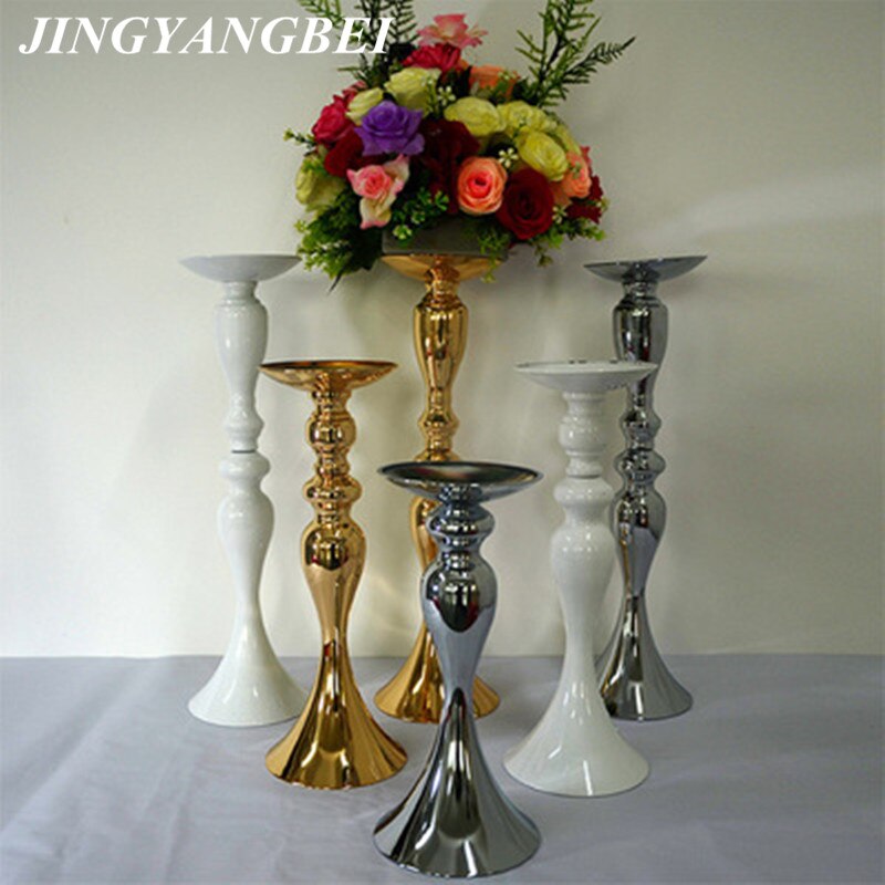 Lysestager metal guld hvid sølv lysestage blomsterstand vase bord centerpiece begivenhed blomster rack vej bly bryllup indretning