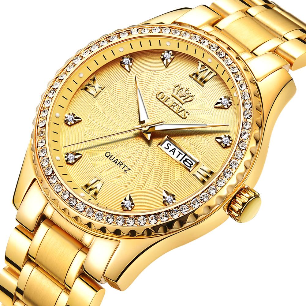 Montre de luxe pour hommes, de luxe, en or, 18k: Or