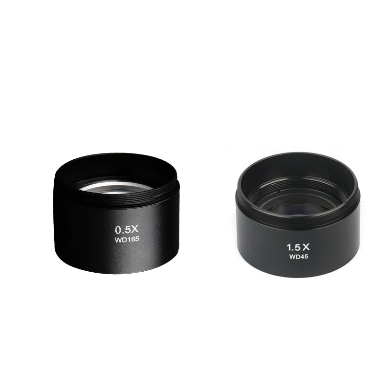 0.3X 0.5X 0.7X 0.75X 1X 1.5X 2.0X Auxiliary Objective Lens for Zoom Stereo Microscope Thread 48mm for trinocular Microscope: 0.5X 1.5X