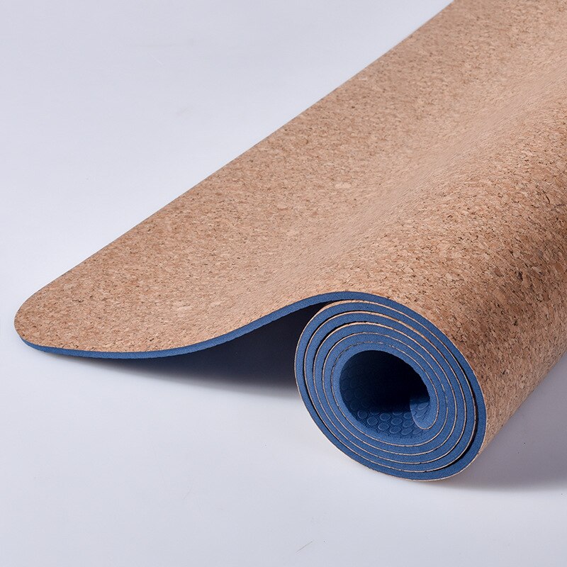 Alfombra de goma Natural de corcho de colores 6MM 183*61CM para Yoga, colchoneta de Fitness para hombres y mujeres, almohadilla de gimnasia para Pilates, estera deportiva para ejercicio