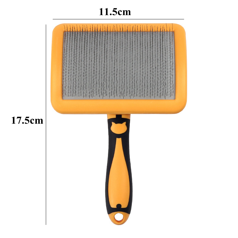 Cepillo para perros, peines de acero inoxidable para perros, cepillo de masaje para el cuidado de perros, utensilio para eliminar el pelo de mascotas, Herramientas de limpieza, peine para gatos con mango suave: Azul