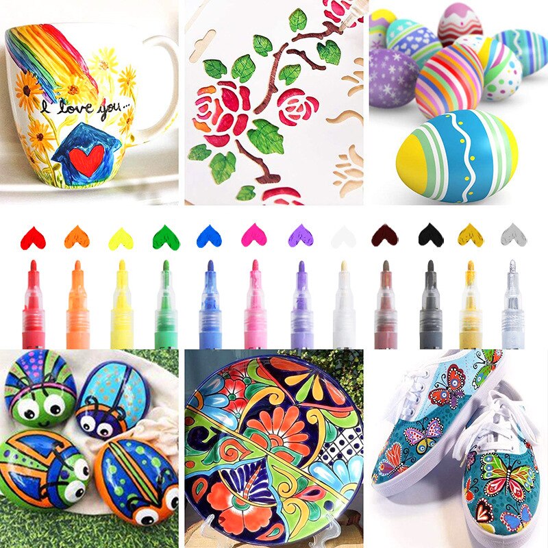 Acrylic Paint Marker Pen Art Painting Greeting Card Ceramic Tire Touch-up Paint Plastic Plaster Concrete Marker Pen Dedicated