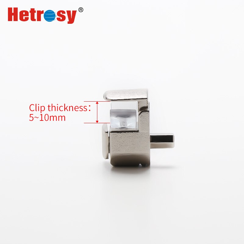 Hetrosy Hardware Adjustable 5-10MM Furniture Shelf Glass Clamp Cabinet Shelves Support Pins Glass Holder Brackets